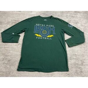 The Shirt Notre Dame Football Men Large Green 2020 Irish Long Sleeve Graphic Tee